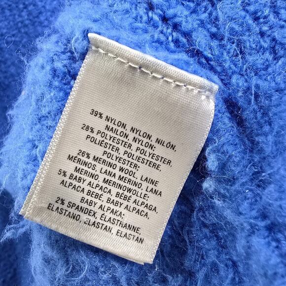 Anthropologie Sweater Womens Small Blue Cardigan Open Front Moth Boucle Fuzzy - Picture 10 of 13